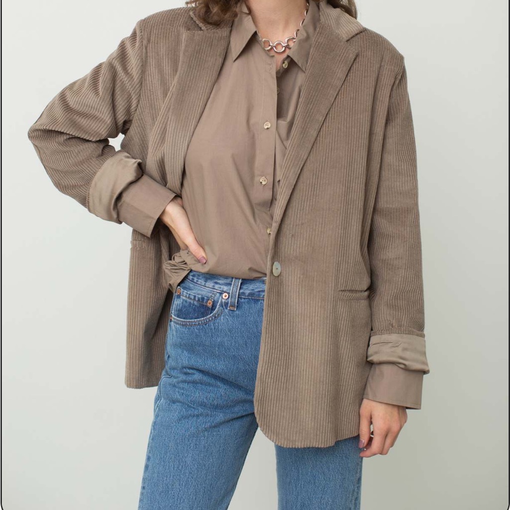 New Nwt Donni Corduroy Taupe Blazer Size Xs